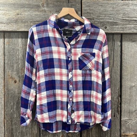 Rails Soft Blue Red White Plaid Button Down Shirt - Picture 2 of 6